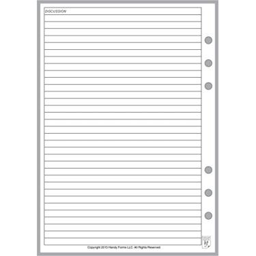 Imagem de Páginas de discussão extra para o gerente de reuniões tamanho A5, dimensionadas e perfuradas para cadernos A5 de 6 anéis da Filofax, LV (GM), Kikki K, TMI e outros. Tamanho da folha 5,83" x 8,27" (148