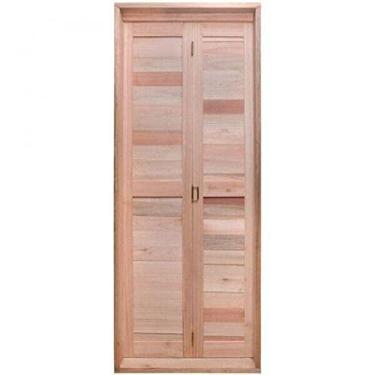 Imagem de Porta de Madeira Camarão 213x84cm com Marco Batente 14cm Ewk P39 Rondosul Natural