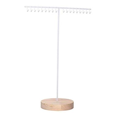 Imagem de rockible Expositor de Barra T Expositor de Rack de Exibição de Metal Pulseiras Expositor Titular de Cômoda Mesa Início, BRANCO