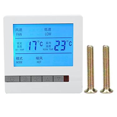 Imagem de Termostato Digital,Controlador De Temperatura Inteligente Prático Com Visor LCD Grande, Anti-interferência Confiável, Termostato Central De Ar Condicionado AC180 260V Branco Para Família, Hotel