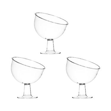 Imagem de Kit 03 Taça Inclinada Doceira Boca Torta com Pedestal 400ml