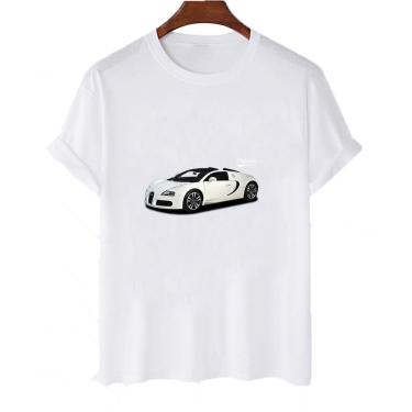 Imagem de Camiseta feminina algodao Bugatti Veyron Branco Carro