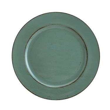 Imagem de Sousplat Patinado De Plástico Opala Verde 25cm Lyor Verde No Voltagev