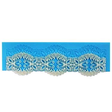 Imagem de Funshowcase Grande Sugarcraft Ferramenta de decoração de bolos, borboleta, oval, borda de filigrana, molde de silicone, tapete de cupcake em forma de renda