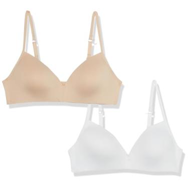Imagem de Calvin Klein Sutiã macio para meninas, pacote com 2, Nude/branco, (30) A