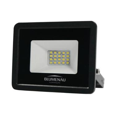 Imagem de Refletor Blumenau de Led Slim 20W Preto Bivolt 6500K Luz Fria
