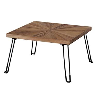 Imagem de Mesa baixa dobrável de 27,5 pol., Mesa de tatami japonesa, mesa de centro quadrada, para janela flutuante, tatami, sala de chá, varanda, sala de estar, sem necessidade de montagem (madeira 70 * 70 *
