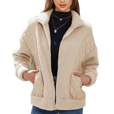 Imagem de Casaco de Inverno Feminino, Fácil de Combinar, Moda Feminina Manga Comprida Gola Alta Jaqueta Quente Casual para Uso Diário Ao Ar Livre (S)