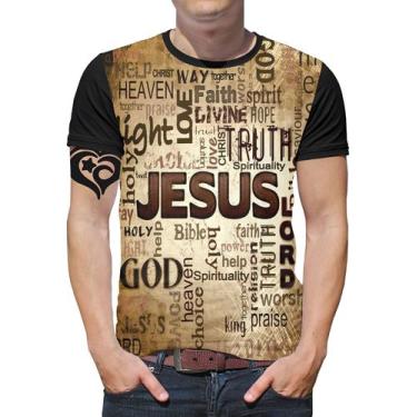 Imagem de Camiseta Jesus Plus Size Gospel Criativa Masculina Roupa Am - Alemark