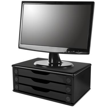 Imagem de Suporte Para Monitor 3 Gavetas Preto Souza 1015687