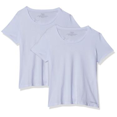 Imagem de Kit 2 camisetas meia malha, Calvin Klein, Feminino, Branco, M