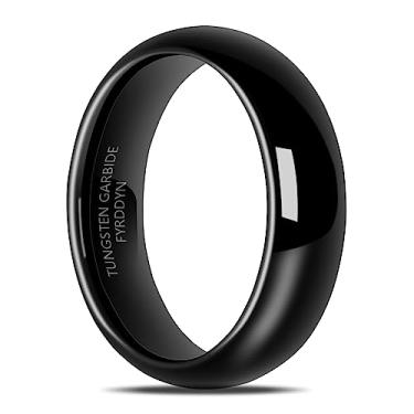 Imagem de Fyrddyn O Senhor dos Anéis 6 mm 8 mm Magic Power Tungstênio Aliança de Casamento Para Homens Mulheres Ouro/Preto Ajuste Conforto Tamanho 5-14, 14, Metal, Sem pedra preciosa