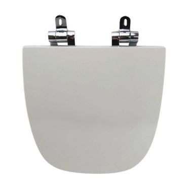 Imagem de Assento Sanitário Poliéster para Louça Vip celite Slow Close Cromado Branco