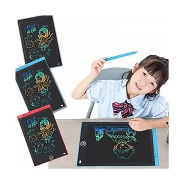 Imagem de Lousa Mágica Infantil, Brinquedo Eletrônico Infantil, Tablet LCD Para Desenhar E Escrever, Brinquedo Digital De 12” Polegadas, Preta, Azul, Rosa, Verde, Vermelha, Branca, RV Globi Imports. (Preto)