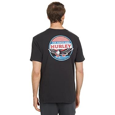 Imagem de Hurley Camiseta de manga curta USA Eagle, Preto, M