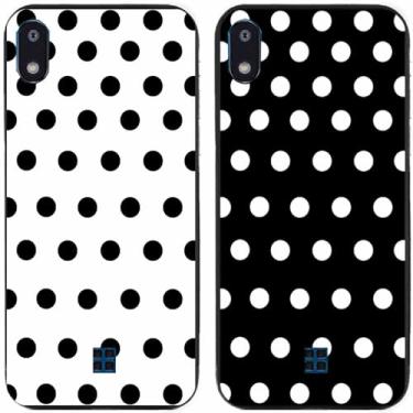 Imagem de 2 peças preto branco bolinhas impressas TPU gel silicone capa de telefone traseira para LG Series (LG K20 2019)