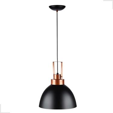 Imagem de Pendente Grande Luminária Lustre Alumínio Retro Colonial Moderno Rústico Teto cobre Soquete Cabo Slim E27 Embutir Lâmpada 110V 220V Arcanas (Preto)