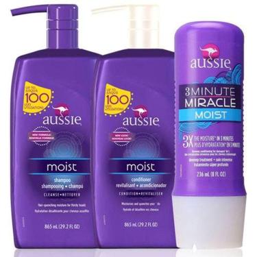 Imagem de Aussie Kit Moist Shampoo Condicionador 865ml e Máscara 236ml