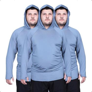 Imagem de Kit 3 Camisas Plus Size Segunda Pele Proteção Uv+50 Dry-Masculino