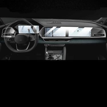 Imagem de Gerrit Console central de navegação veicular película protetora tela LCD filme TPU protetor de tela anti-arranhões Refit, para Geely Monjaro Kx11 2021-2023