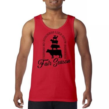 Imagem de Regata Fair Season There is No Business Like Show Business Agriculture Country Farm Life Farmer Pride Camiseta masculina, Vermelho, 3G