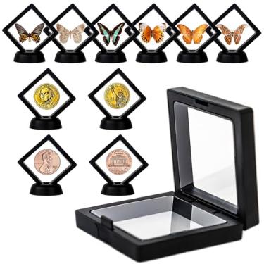 Imagem de Coin Holder Ornament Display Stand 10-Piece Set - Challenge Coin Display Jewelry Holder - Elegant Black Clear Display Case Protects Against Dust, Splashes