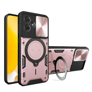 Imagem de Capa compatível com Motorola Moto G64 5G, com capa de lente de câmera deslizante compatível com Motorola Moto G54 Power 5G XT2343-6 / Moto G54 5G XT2343-1 XT2343-2 capa rosa