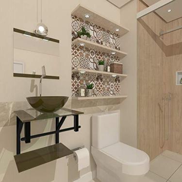 Imagem de GABINETE DE VIDRO CROÁCIA 40CM AP OURO ENVELHECIDO