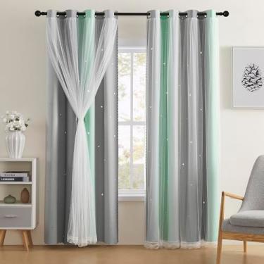 Imagem de XiDi Cortinas blackout para decoração de quarto - Decalques de parede de unicórnio arco...