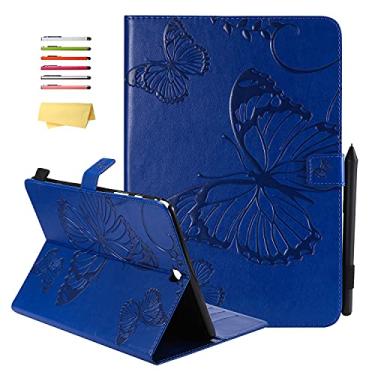 Imagem de UUcovers Capa para Samsung Galaxy Tab A 9,7 polegadas modelo 2015 (SM-T550/T555C/SM-P550/P555C) com bolsos para cartão [despertar/hibernar automaticamente], capa carteira de couro PU em relevo,