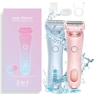 Imagem de YYGJYGOO Máquina de barbear Dusk para mulher - Silky Glide Pro 3.0, máquina de barbear elétrica 2 em 1, aparador de biquíni para mulher resistente à água IPX7, para uso húmido ou a seco (Mixed)