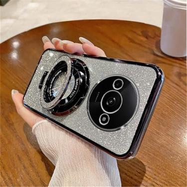 Imagem de LEMAXELERS Capa com glitter para Redmi A3 4G, Bling Sparkle Mulheres Meninas Slim Luxo TPU À Prova de Choque com Kickstand Capa para Xiaomi Redmi A3 4G, Preto DS