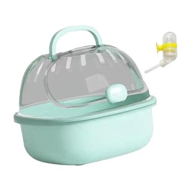 Imagem de IEUDNS Gaiola transportadora para hamster, estojo para transporte de animais pequenos, acessório para hamster, transportadora de viagem para ratos, ao ar, Azul