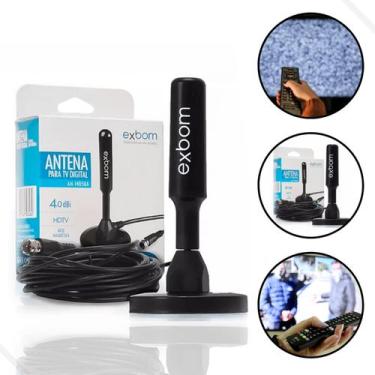 Imagem de Antena Digital Amplificada Hdtv/Uhf/Vhf Interna/Externa 5m Prova Dagua