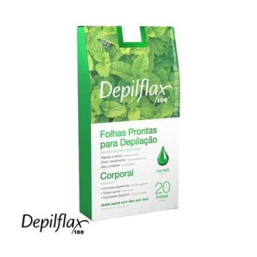 Imagem de Folhas Prontas para Depilação Corporal Depilflax Hortelã 20u