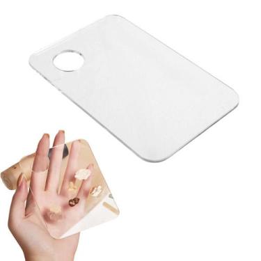 Imagem de Paleta Placa Em Acrílico Com Espátula Para Misturar Base Corretivo - P
