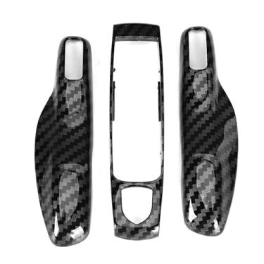 Imagem de Capas de chave remota para chaves de carro, capa de chave de carro elegante e sofisticada, 3 unidades/conjunto capa de chave remota estilo fibra de carbono, capa de chave de carro
