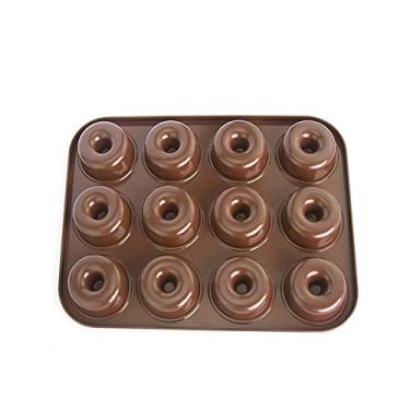 Imagem de Formas para assar Donut Cookie Cake Forma para bolo de aço carbono de 12 xícaras Forma para donut oco