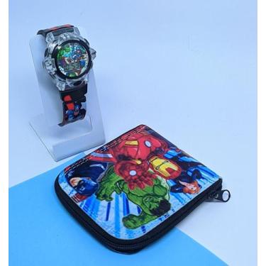 Imagem de Relógio Digital Pisca Luz Led Toca Musica Silicone + Carteira Infantil