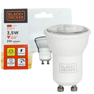 Imagem de Kit 2 Lampada Mini Dicroica MR11 3,5W Gu10 Dimerizavel 2700K - Black+D
