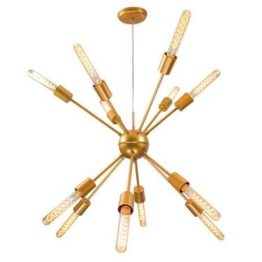 Imagem de Pendente Sputnik Atom Cobre Fosco + 12 Lampadas Filamento de carbono 1