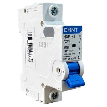 Imagem de Mini Disjuntor Monopolar Chint NXB-63 1P 25A 6kA 415V, 94g