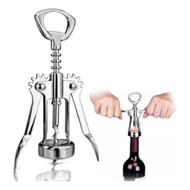Imagem de Saca Rolhas Borboleta Abridor Garrafa Vinho Reforçado Inox - Western