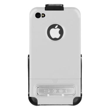 Imagem de Seidio Combinação de capa e coldre BD2-HRSIPH4K-GL SURFACE Reveal com suporte de metal para Apple iPhone 4/4S - Pacote combo - Embalagem de varejo - Branco brilhante