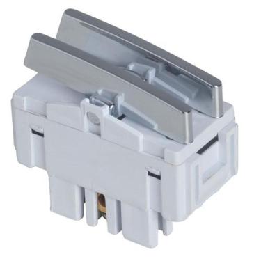 Imagem de Modulo Novara Cromado Interruptor Simples Duplo - DICOMPEL, CROMADO