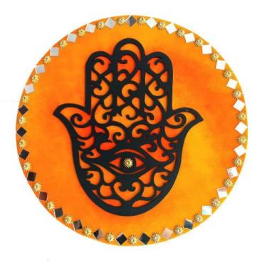 Imagem de Mandala Hamsá/Mão de Fátima/Proteção e Intuição 26cm - Aqui Tem Magia