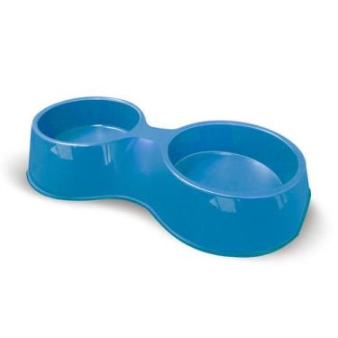 Imagem de Comedouro Furacão Pet Pop Duplo Azul para Cães - 500ml