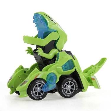 Imagem de Carro Transforma Vira Robô Dinossauro Bate Volta Som Luz Carrinho de B