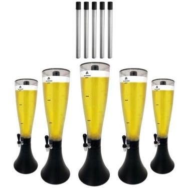 Imagem de Kit Com 5 Torres De Chopp 2,5 Litros E 5 Refis Extra Marchesoni Origin