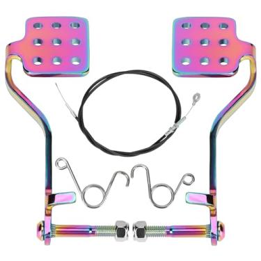 Imagem de GREHUA Go Kart Pedals,Go Cart Brake Pedal with 71” Throttle Cable Kit for 212cc 196cc 6.5hp Road Rocket Azusa Fun Kart Radio Flyer Carter Vintage Type Go Cart Racing Drift Trike Parts Colorful